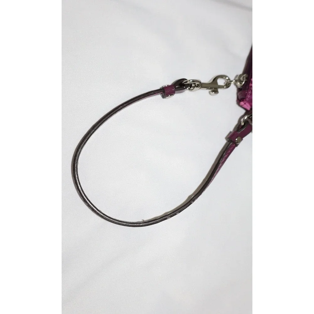 Coach Y2K Signature C Wristlet Pink Silver Logo Bag
